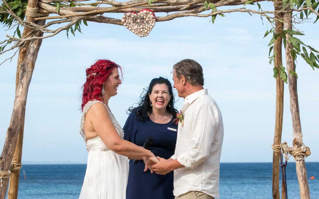 Photo of beach wedding by the wedding snapper.
